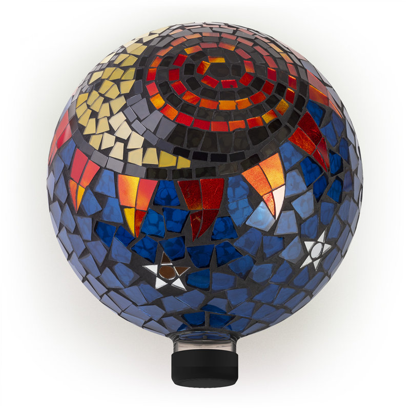 Alpine Mosaic Sun and Moon Gazing Ball Wayfair